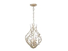 3-Light Mini-Chandelier, Silver Leaf