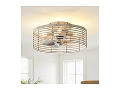 Parrot Uncle 17.7 Inch Caged Ceiling Fan with Light