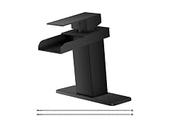 BATHLAVISH Matte Black Waterfall Bathroom Faucet