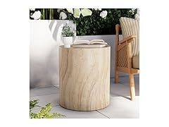Royal Windsor Outdoor Side Table for Patio, Faux Travertine  (Open Box)