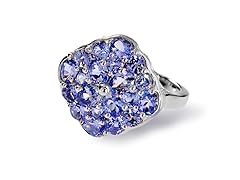 Sterling Silver Tanzanite Cluster Ring