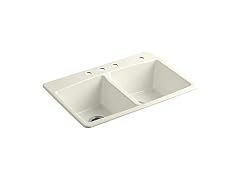 KOHLER K-5846-4-7 Brookfield Top-Mount Double-Equal Bowl Sink