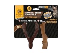 AKC 2 Pack Training Dog Chew Toy, Wood Infused
