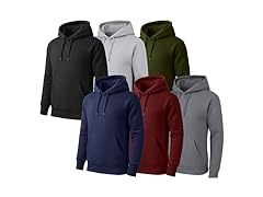 3Pk Asst Mens Fleece-Lined Pullover Hoodie