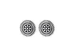 Oxidized Artisan Floral Stud Earrings