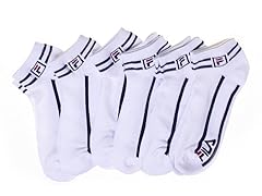 Fila Men's White Stripe Low Cut, 6 Pairs