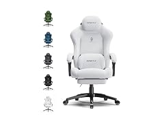 Dowinx Big and Tall Suede Fabric Gaming Chair White
