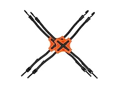 Tack Strap Orange 4-Way Flat Bungee Cord w/ Pad Grip