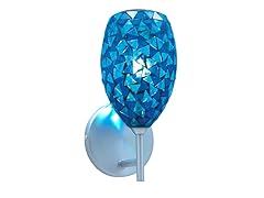 1-Light Blue Mosaic Glass Chrome Wall Sconce