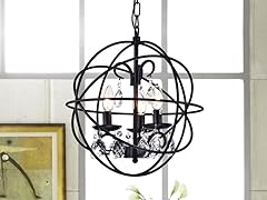 Tess Metal/Crystal Round Crystal Chandelier