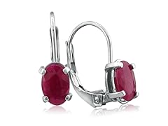 1 1/4ct Leverback Oval Ruby Earrings