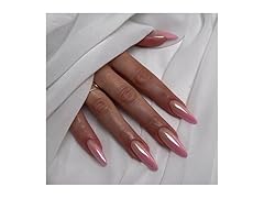 Pink Chrome Glazed Ombre Press On Nails