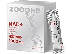 (30 Pack) zooone NAD+ 1000mg Liquid Packets Supplement