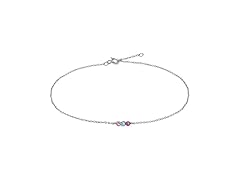 Thai Jewelry Silver Anklet 3 Crystals