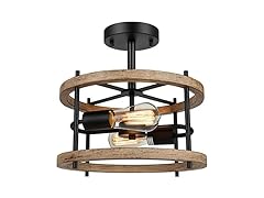 Lakumu 2-Light Retro Semi Flush Mount Ceiling Light