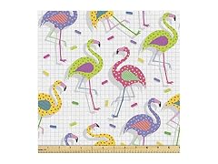Ambesonne Flamingo Fabric by The Yard