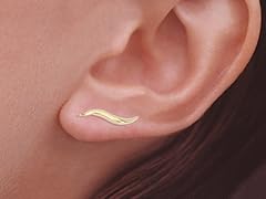 10k Gold Classic Shape Ear Pin Earrings