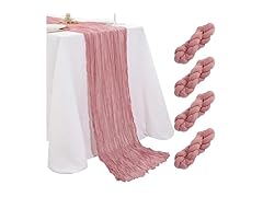 Cheesecloth Table Runner 4 Packs 36x120 Inches Dusty Rose