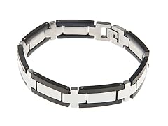 Blackjack Jewelry Black/Steel S.Steel Link Bracelet