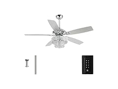 Parrot Uncle F6215Q110V-PU 52 Inch Crystal Ceiling Fan