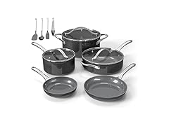 Bakken 12-Piece Ceramic Cookware Set, Black