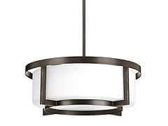3-Light Semi-Flush, Antique Bronze