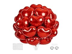 18 Inches Red Heart Balloons, 20 Pcs Red