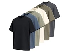 5Pk Mens Oversized Drop Shoulder Tee