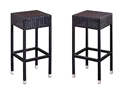 Lydia Outdoor Wicker Bar Stool Set