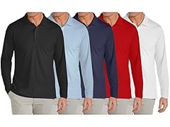 Mens Long Sleeve Pique Polo Shirt