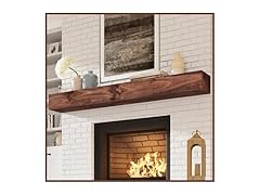 Eshoma Fireplace Mantel, 72 Inch Handcrafted Wood Mantles for Over Fireplace, Wall Mounted Fireplace Mantel Shelf, Floating Mantel Shelf for Living Room Decor, Walnut (Open Box)