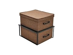 Household Essentials Stacking Storage Boxes with Laminate Top
