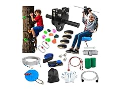 FAHKNS 120FT Zipline for Backyard Kids and Adults: 400LBS Capacity 