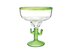 Acrylic Cocktail Glass with 3D Figurine Stem, 17.5-Ounce, Green Cactus Margarita
