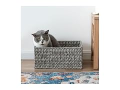 Suptinwear Large Wicker Storage Basket for Organizing Grey