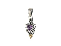 Greg Anthony Bali Genuine Gemstone Trillion Beaded Pendant