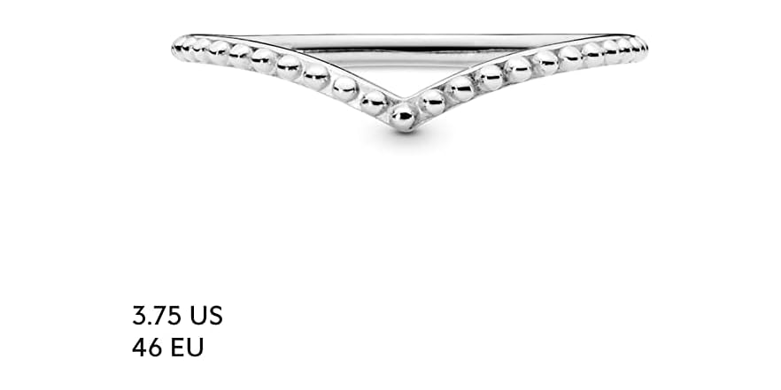 Pandora Beaded Wishbone Sterling Ring