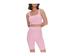 Forever 21  (S) Wavy Checkered Biker Shorts