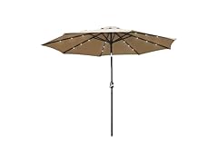 9' Outdoor Crank & Tilt Umbrella w/ LEDs
