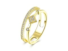 18K Gold Plated Swarovski Laser Cut Ring