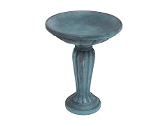Sunnydaze 20.25” H Concrete Bird Bath Patina Green