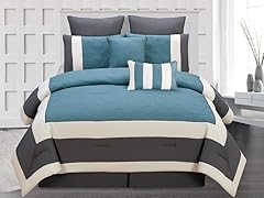 Spain Hotel 8pc Quilted Oversized Comforter Set– Slate Blue