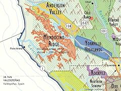 De Long Wine Map of California