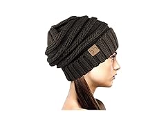 Oversized Baggy Beanie Hat - Brown
