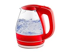 OVENTE Electric Kettle,1.5L Borosilicate Glass Red
