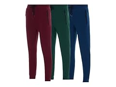 (3Pk) Men's Zip Pocket Fleece Joggers