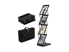 Foldable Magazine Display Rack, 4-Tier Brochure
