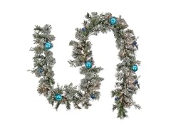 National Tree Company 9 ft. Pre-Lit Snowy Tinkham Pine Garland