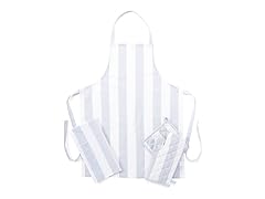Grey & White Apron Set