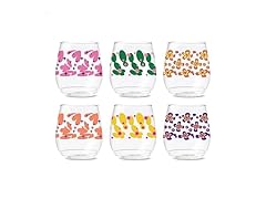 TOSSWARE 14oz Retro Plastic Glass 6Pk